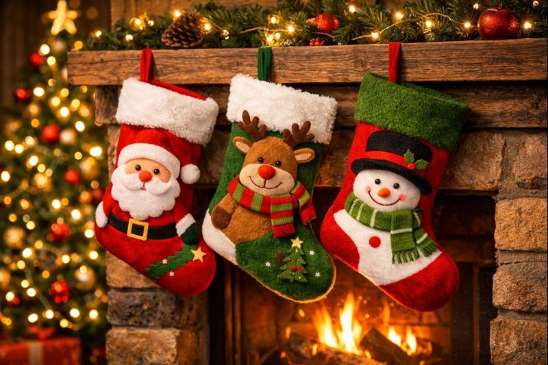 3’lü Tatlı Noel Çorapları | Yılbaşı Dekorasyonu ve Hediye Fikirleri